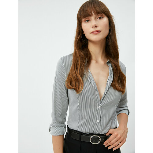 фото Рубашка koton, размер 46, коричневый, красный