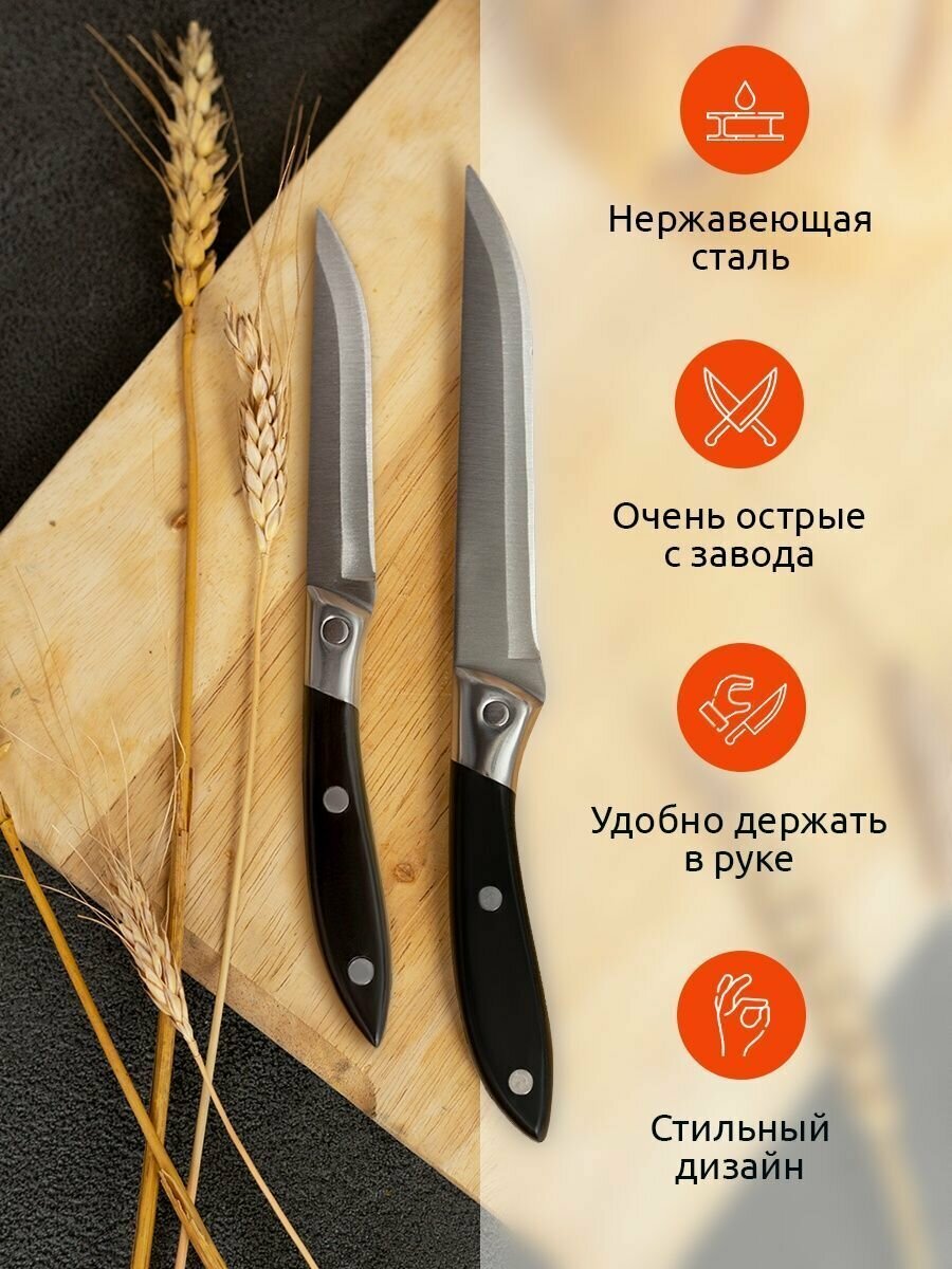 Набор кухонных ножей SunLiu 666 с магнитной подставкой и точилкой — фото 1
