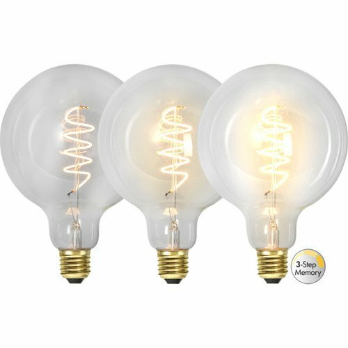 фото Декоративная светодиодная лампа Star Trading Е27, 12,5 х 17,9 см, белый, с функцией памяти