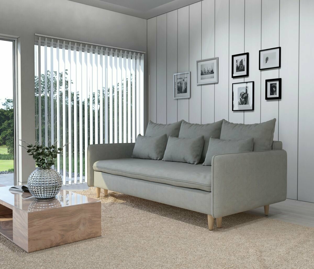 фото Диван прямой Рон коричневый