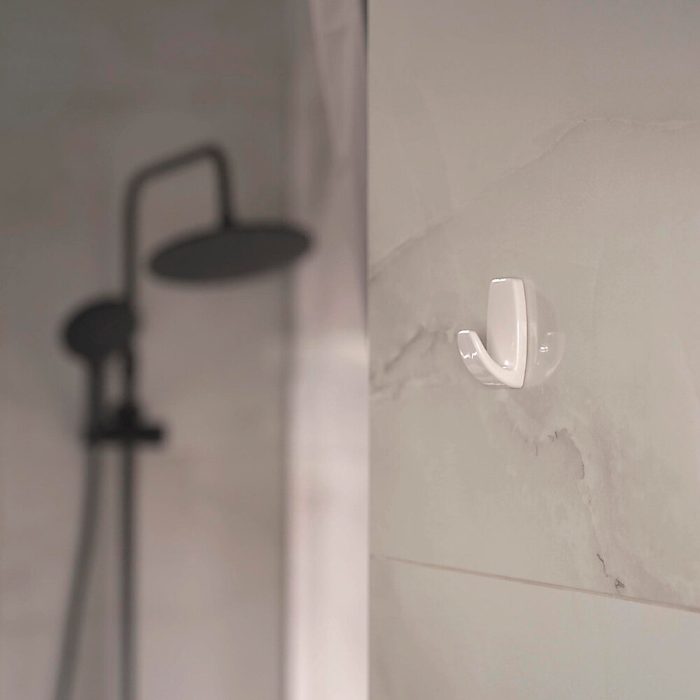 Крючки самоклеящиеся Контакт Дом сменное крепление белые, 2 шт - фото №4