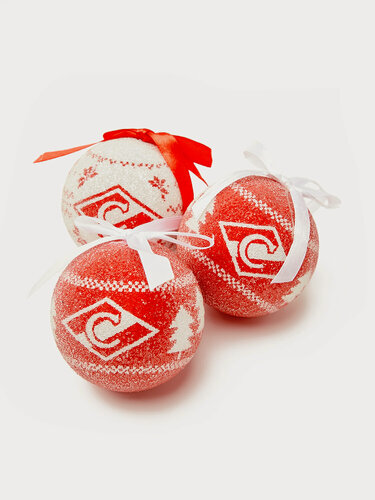 Изображение товара Новогодние шары "Спартак", елочные, пластик, 7 см, 6 штук, подарочная упаковка