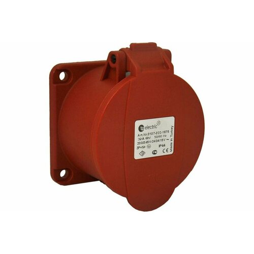 Кабельная панельная розетка TP Electric Зажимные контакты 32A, 400В, 3P+N+E, IP 44 3007-321-1670