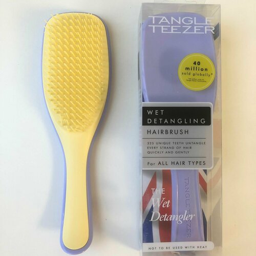 Сиренево-лимонная расческа щетка для волос распутывающая Tangle Teezer с ручкой в подарочной упаковке