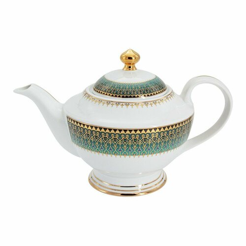 Чайный сервиз на 6 персон "Бухара", 23 предмета, цвет зеленый, фарфор, Anna Lafarg Midori, AL-K2425-Y6_23-MI