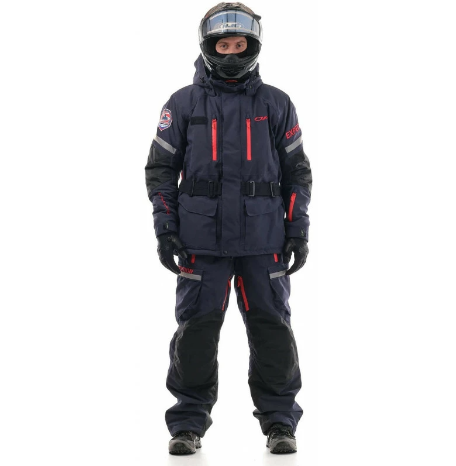 Куртка снегоходная мужская с защитой DragonFly Expedition, Ink-Red M