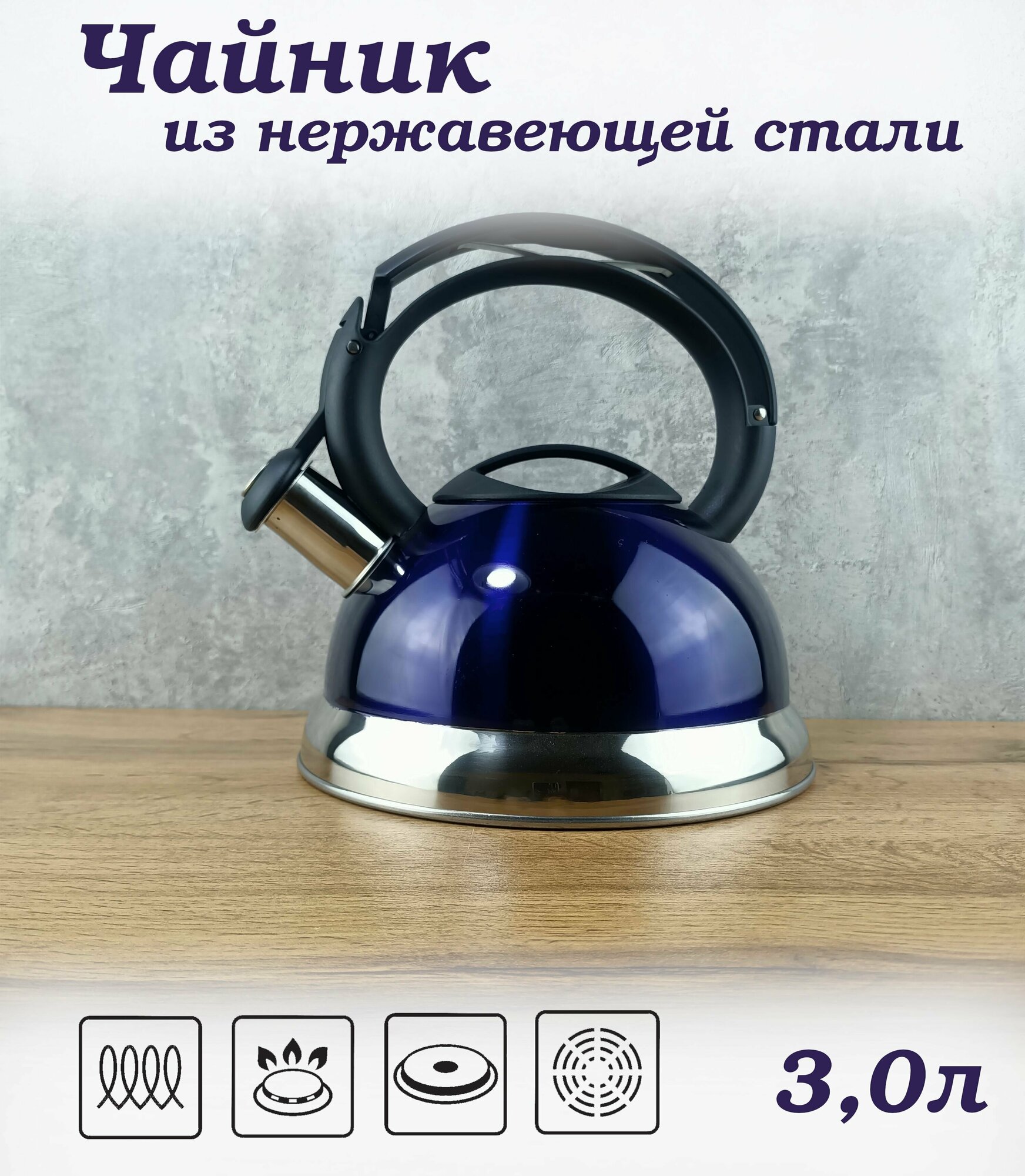 Чайник из нержавеющей стали Катунь 3,0л