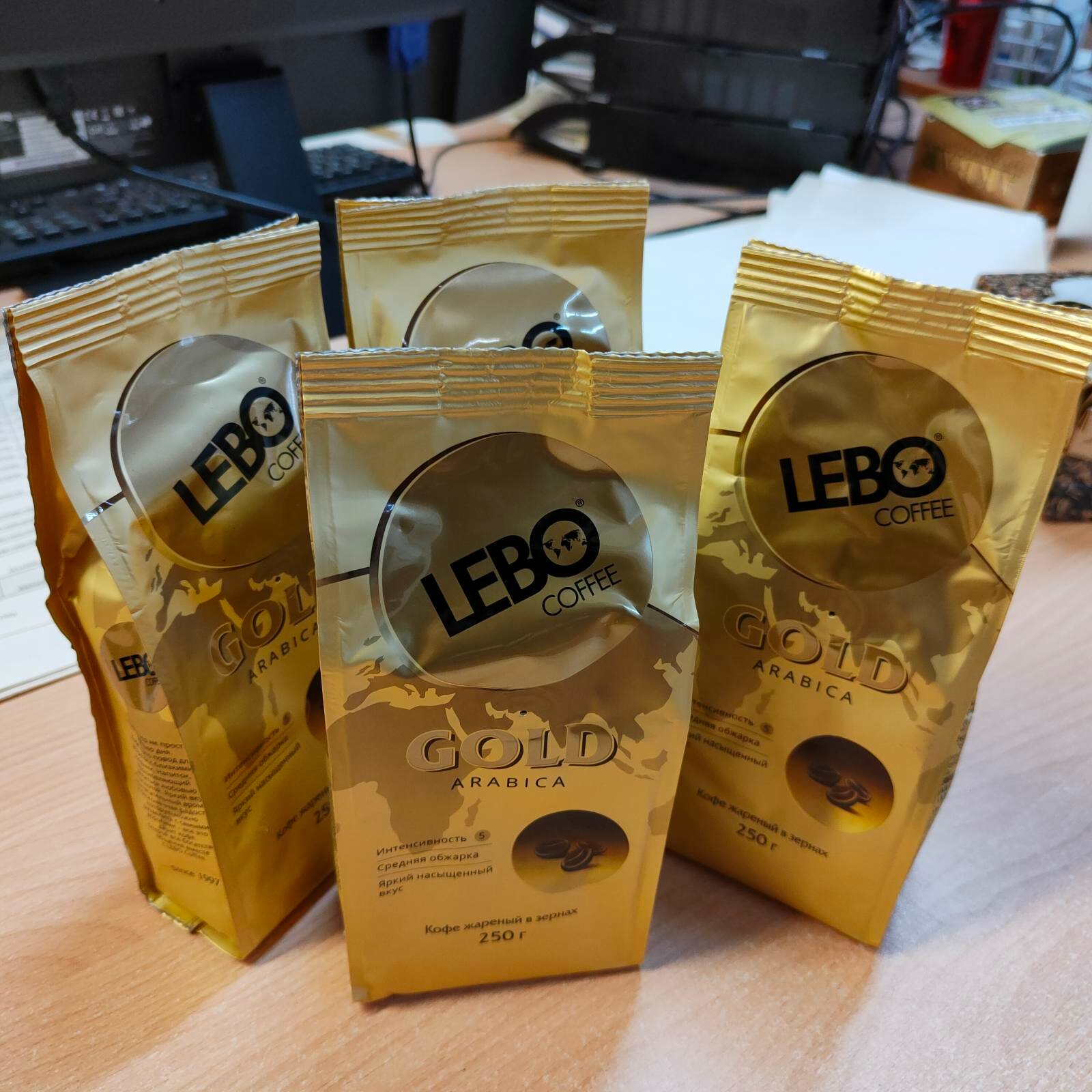 Кофе в зернах Lebo Gold Arabica, 250 г - фото №1