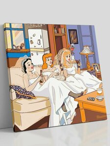 Фото Картина по номерам на стену Сериал Друзья в стиле принцессы Диснея