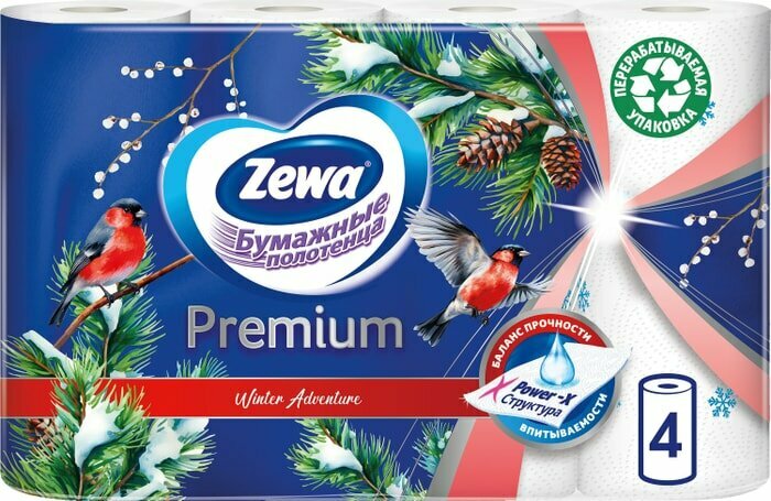 Бумажные полотенца Zewa 4 рулона 2 слоя — купить в интернет-магазине по ...