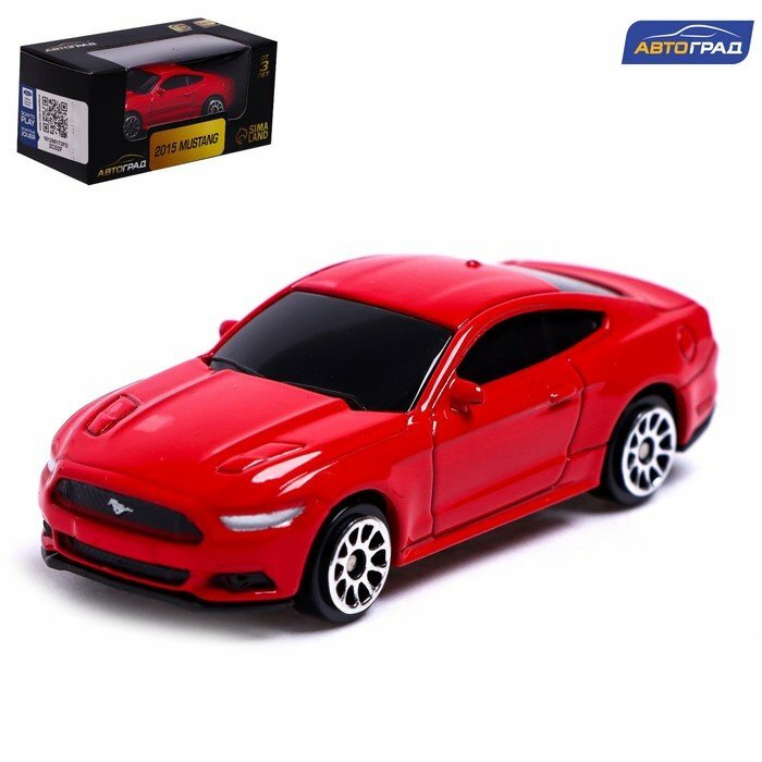 Машина металлическая FORD MUSTANG, 1:64, цвет красный (комплект из 7 шт)