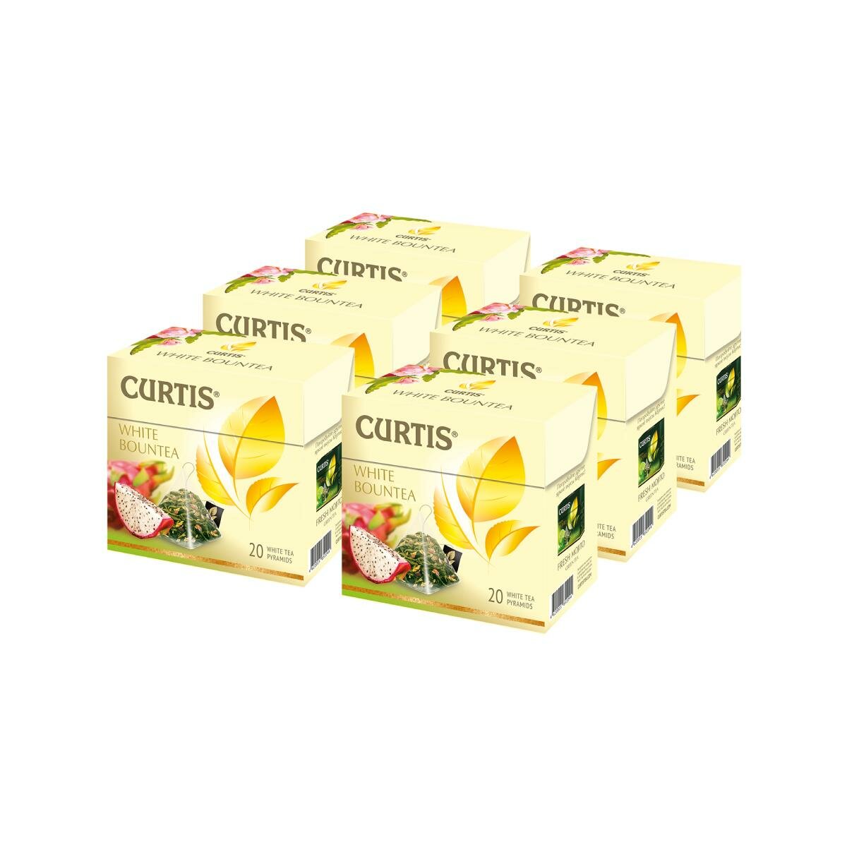 Чай Curtis "White Bountea", белый с добавками, 20 пирамидок х 6 упаковок
