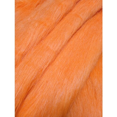 Ткань Мех искусственный оранжевый с ворсом 90 мм для шитья игрушек и рукоделия, ИД-220, отрез 150x500 см