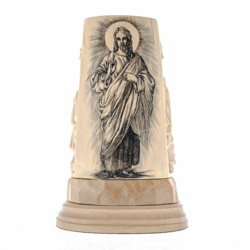 скульптура из бивня мамонта баклажан Карандашница из бивня мамонта Иисус Христос