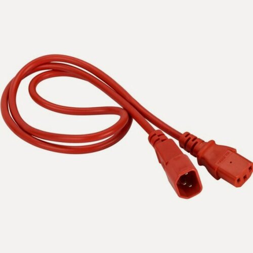 Изображение товара Шнур питания Lanmaster C13-C14, 3х0.75, 220В, 10А, красный, 2 метра