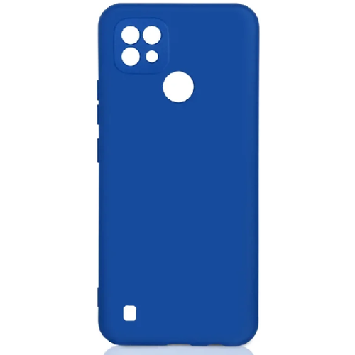 Силиконовый чехол DF с микрофиброй для Realme C21 rmOriginal-11 (blue) чехол df для realme c21y с микрофиброй blue rmoriginal 16