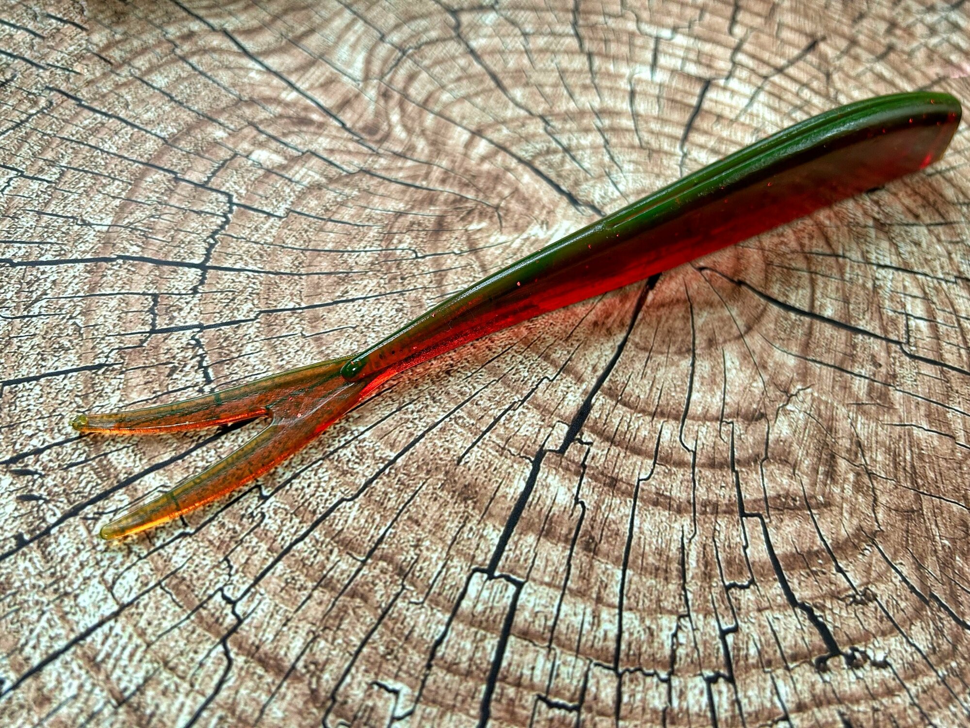 Крупная силиконовая приманка для рыбалки Pike Slag 21,5 см (свимбейт/ джеркбейт), Motor oil red flake/ Машинное масло, 1 шт. — фото 1
