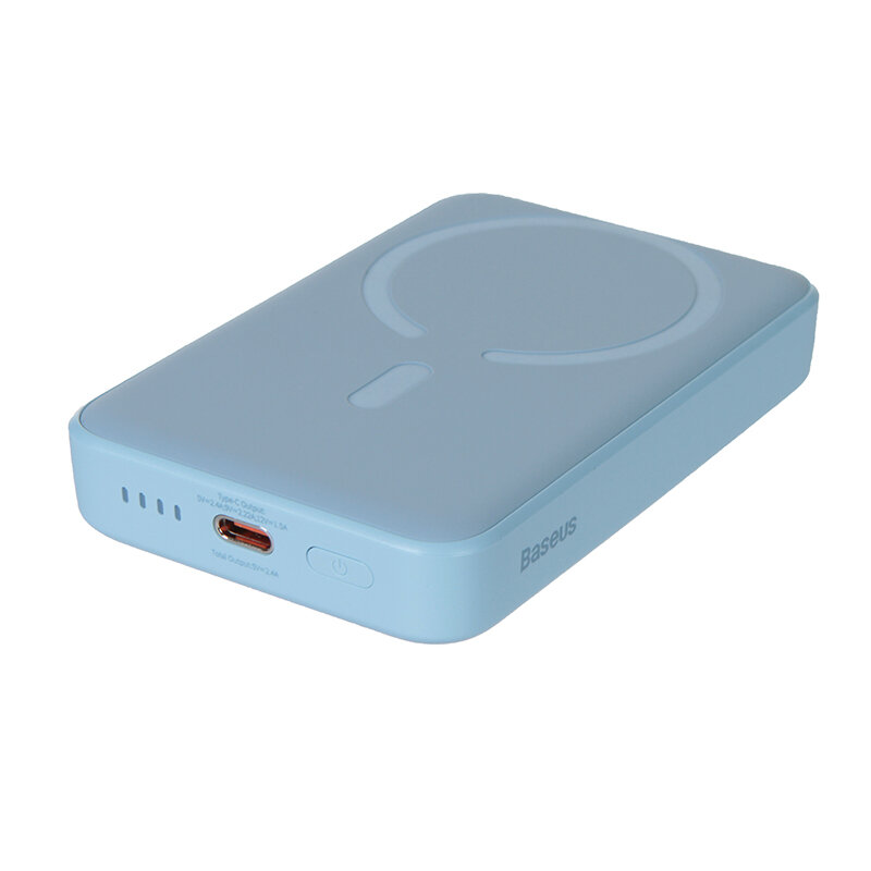 Внешний аккумулятор Baseus Magnetic Mini Wireless Fast Charge Power Bank 10000mAh 20W Blue PPCX110103 — фото 1