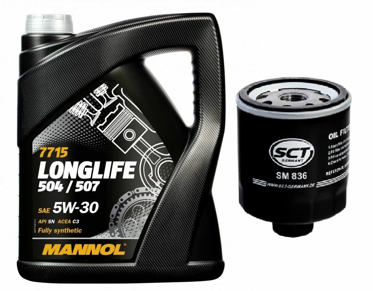 фото MANNOL 7715 O.E.M. Long Life 504/507 4л + SCT SM 836 Фильтр масляный (W 712/52)