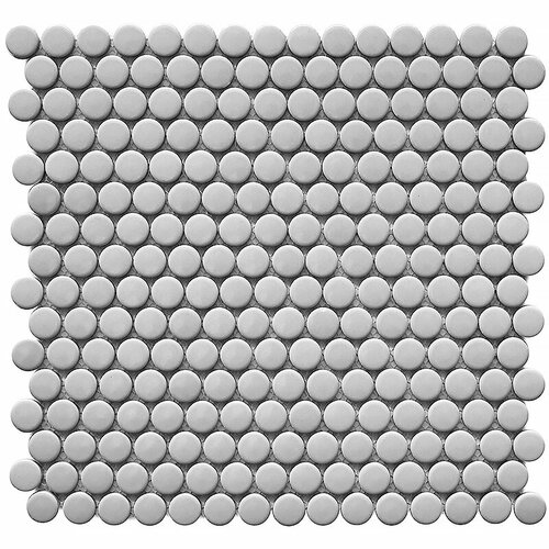 Мозаика Starmosaic Shapes Penny Round Grey Glossy 30,9x31,5 (цена за 1 шт)