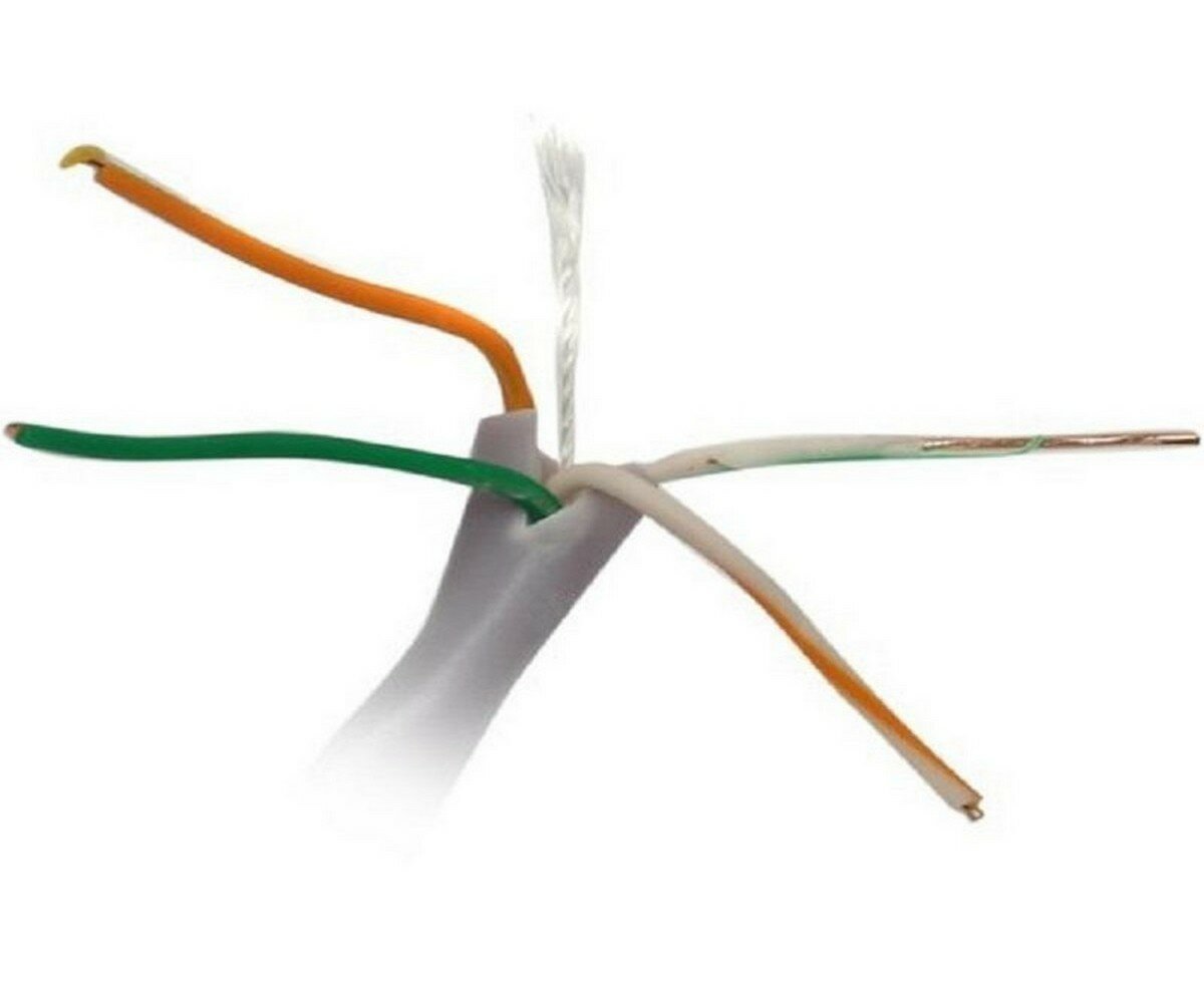 Кабель витая пара U/UTP 5e кат. 2 пары Exegate EX281821RUS медь, 24AWG, бухта 305м, серый, PVC - фото №2