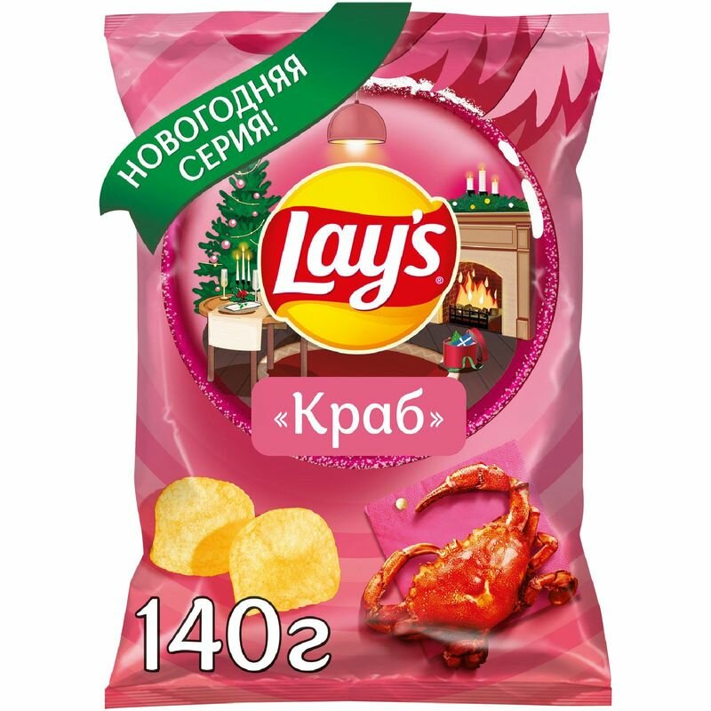 Чипсы Lay's картофельные, краб, 140 г