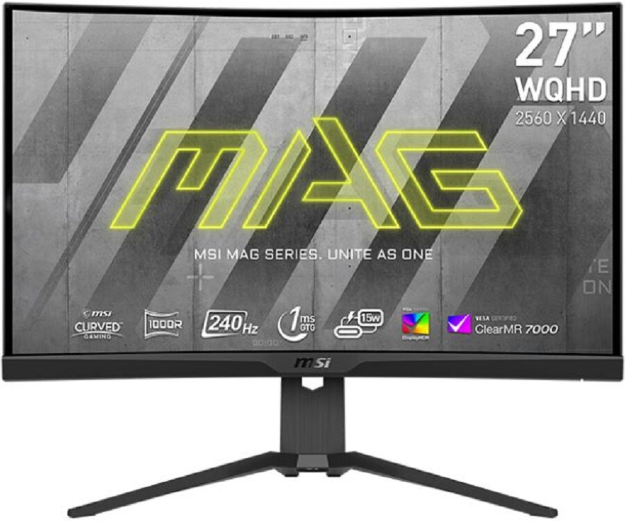 Монитор 27" MSI MAG 275CQRXF, 2560х1440, 240 Гц, VA, черный (9s6-3cd54t-005)