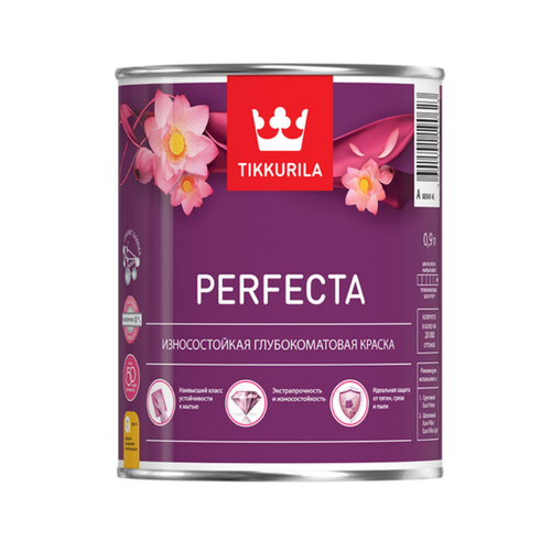 Износостойкая глубокоматовая краска Tikkurila Perfecta (Тиккурила Перфекта) 0,9 литра База C