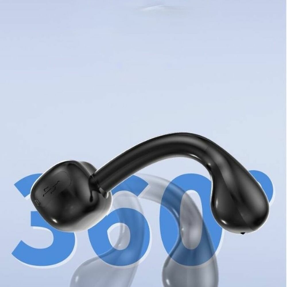 Беспроводная bluetooth 53 Гарнитура клипса для чувствительных ушей чёрная с индикатором зарядки и шумоподавлением для android ios