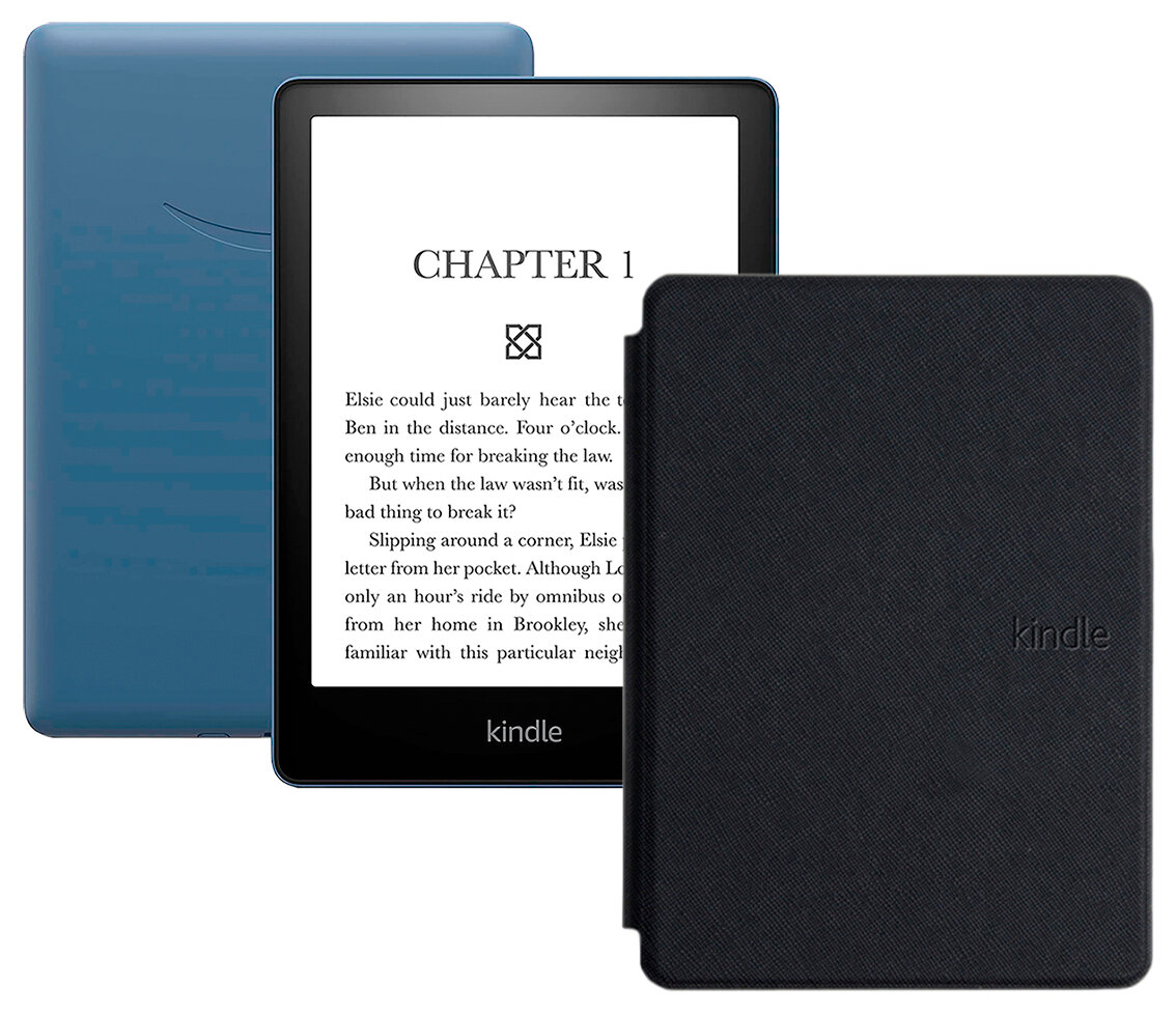 Электронная книга Amazon Kindle PaperWhite 2021 16Gb Ad-Supported Denim с обложкой ReaderONE PaperWhite 2021 Black