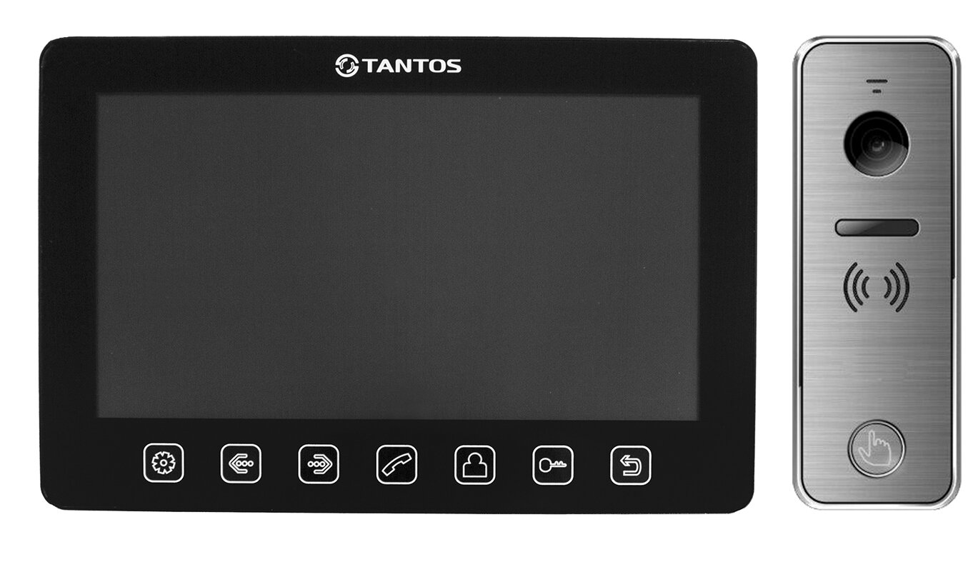 Tantos Amelie Slim (черный) и iPanel 2+(Metal) (комплект многофункционального домофона 7