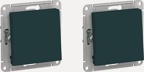 Изображение товара Механизм выключателя/переключателя проходного Systeme Electric AtlasDesign одноклавишный изумруд (комплект из 2 шт)