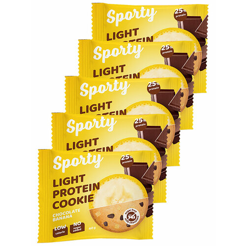 sporty protein light набор 5 шт по 40г шоколад арахис Sporty, Protein Light, набор 5 шт по 40г (Шоколад-банан)