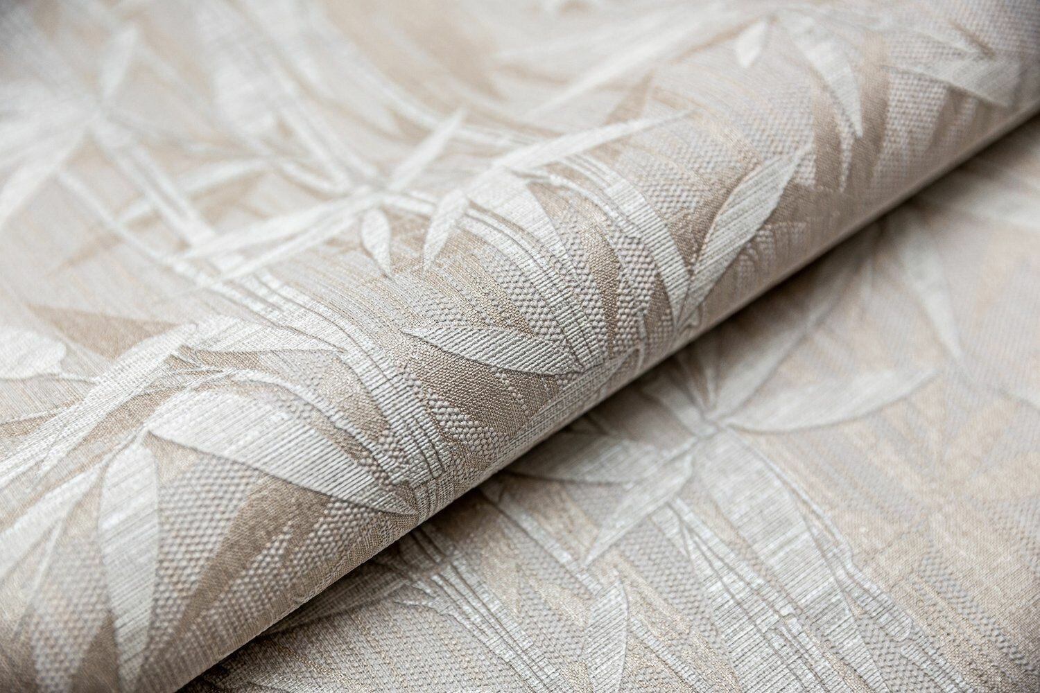 фото KM5001 Обои виниловые на флизелиновой основе Бамбук бежевый, мотив керама марацци 1.06*10.05