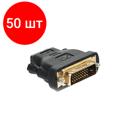Комплект 50 штук, Переходник HDMI - DVI-D, F/M, 25 м, VCOM, VAD7818 переходник techlink hdmi f dvi d m