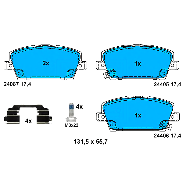 ATE 13.0460-5756.2 (45022SMGE00 / 45022SMGE01 / 45022SMGE50) колодки тормозные дисковые передн, honda: Civic (Цивик)