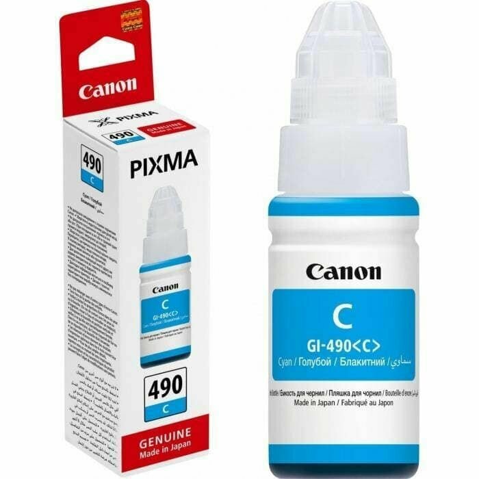 Чернила CANON GI-490 Cyan (0664C001), официальная комплектация и гарантия — фото 1