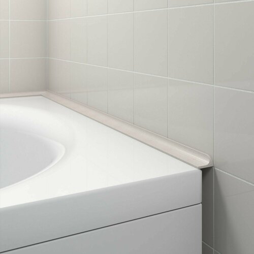 Акриловый плинтус бордюр для ванной BNV ГЛ24 75 сантиметров правая сторона, бежевый цвет, глянцевая поверхность