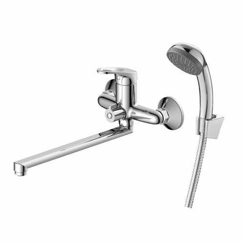 DECOROOM DR21043, Смеситель для ванны одноручный с поворотным изливом 300мм хром