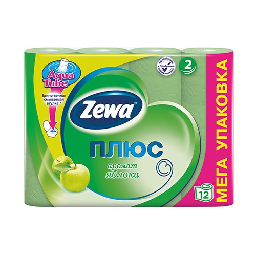 Туалетная бумага ZEWA Плюс 8шт 2сл с ароматом яблока