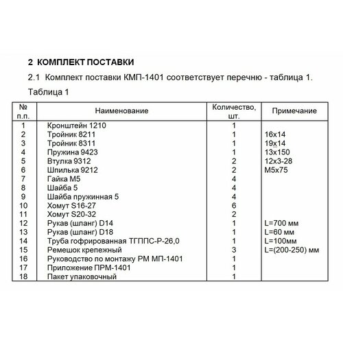 Комплект монтажный КМП-1401 Peugeot 206, дв. KFW (1,4л); Peugeot 307