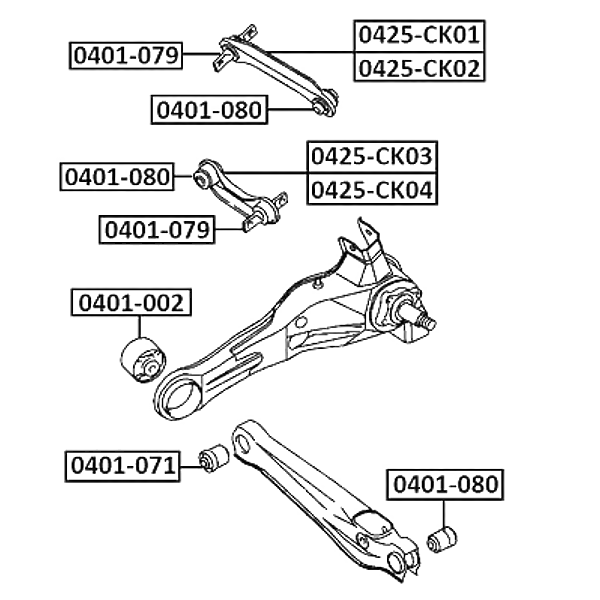 ASVA 0401-080 (MB809222 / MB809223 / MN101087) сайлентблок заднего рычага Mitsubishi (Мицубиси) Carisma (Каризма)