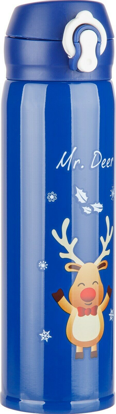 фото Термос, 480 мл, нержавеющая сталь, MERRY CHRISTMAS, синий, PERFECTO LINEA (27-225471)