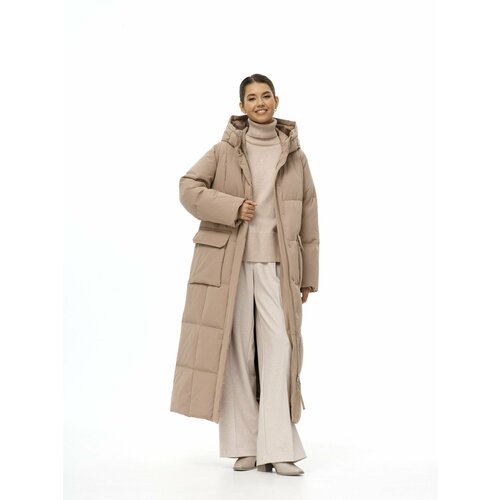 фото Пуховик silverfox, размер 44, бежевый