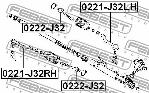 Наконечник рулевой левый NISSAN TEANA J32 08-14, 0221J32LH FEBEST 0221-J32LH
