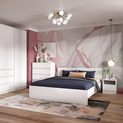 Кровать Menks 160х200 ЛДСП Белая HomeGrad 13711₽