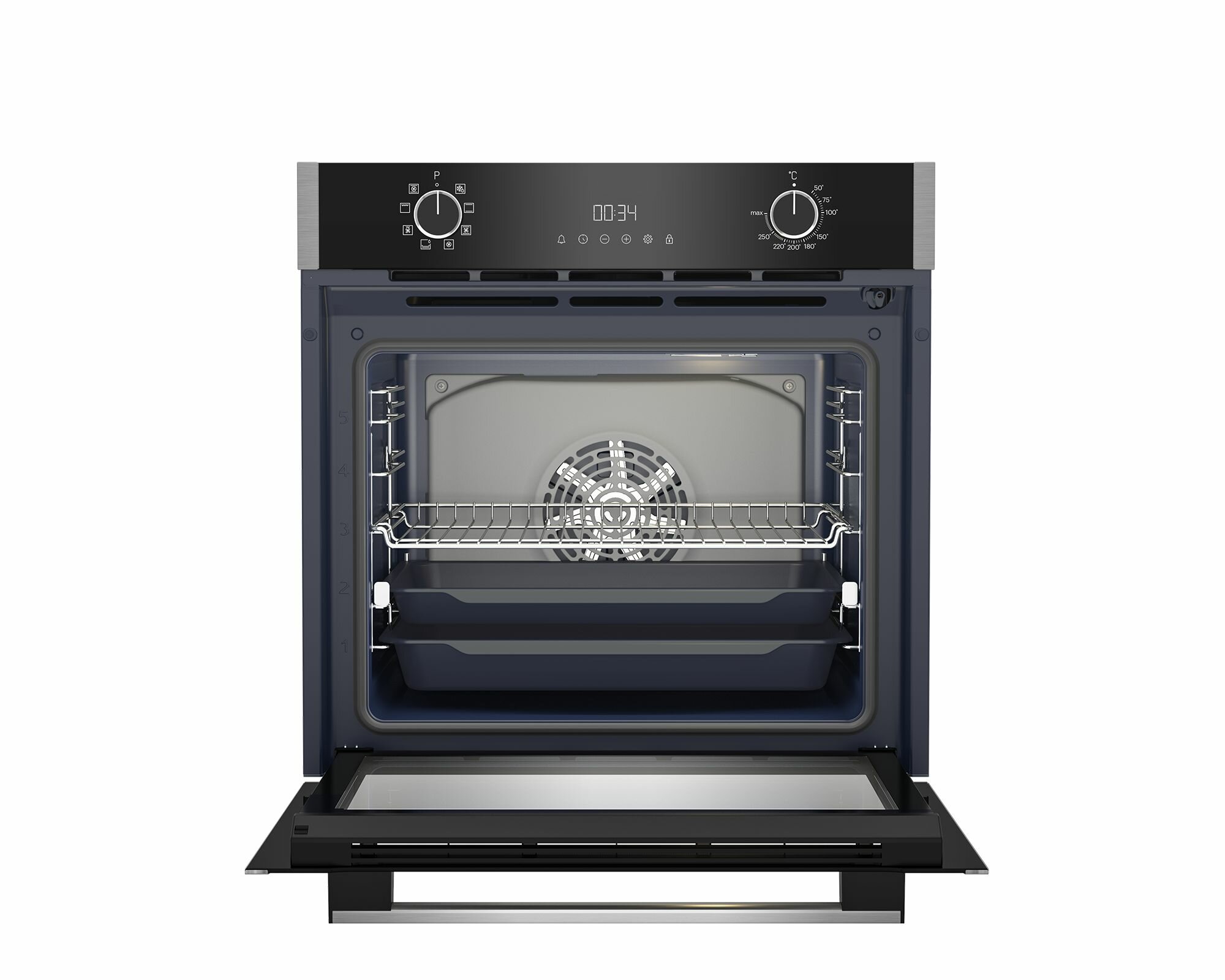 Духовые Шкафы Xiaomi Встраиваемый электрический духовой шкаф Grundig GEBM19300BC, черный/серебристый