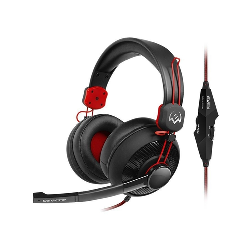 Наушники с микрофоном Sven AP-G777MV черныйкрасный 12м мониторные оголовье SV-014209 256000₽