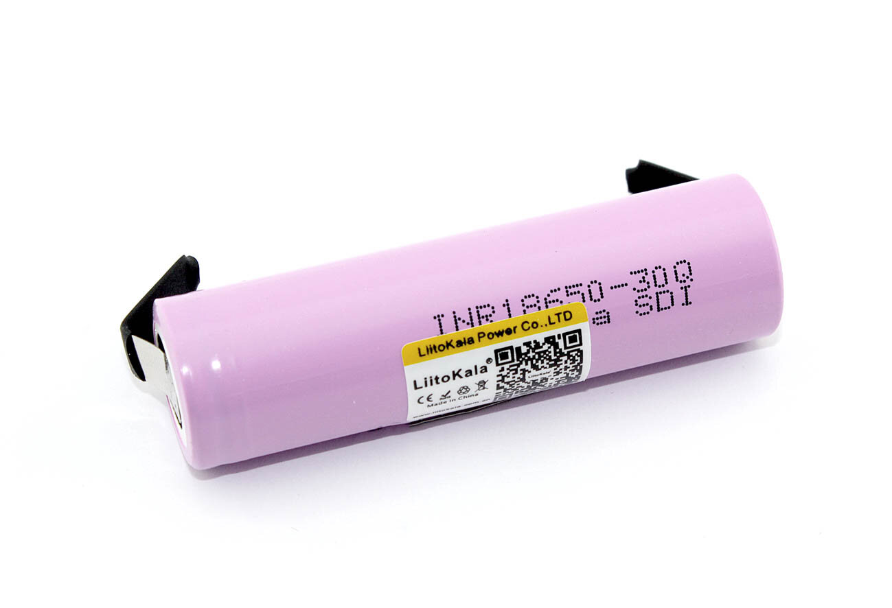 Аккумулятор типа 18650 Li-Ion LiitoKala Lii-30Q-N with connectors 3000mAh, 3.7V