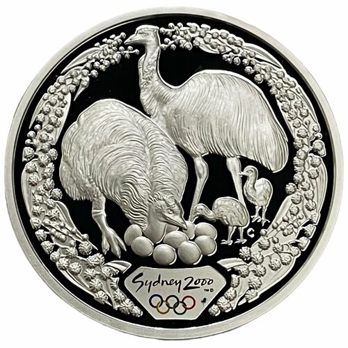 Австралия 5 долларов 2000 г. (XXVII летние Олимпийские игры, Сидней 2000 - Страусы эму) (Proof)